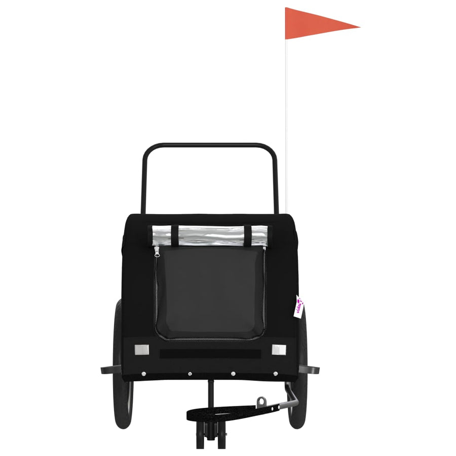 Hondenfietstrailer Oxford Stof En Ijzer Zwart 134 x 68 x 74 cm
