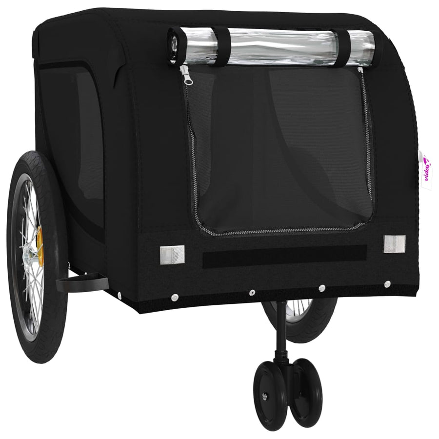 Hondenfietstrailer Oxford Stof En Ijzer Zwart 134 x 68 x 74 cm