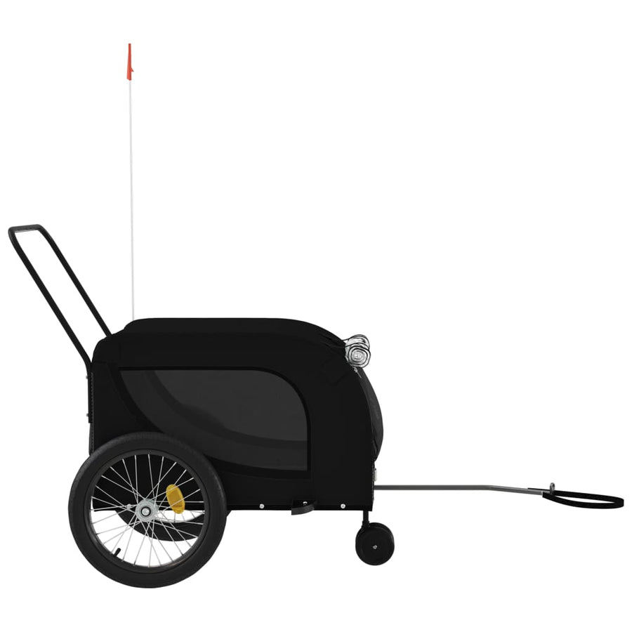Hondenfietstrailer Oxford Stof En Ijzer Zwart 134 x 68 x 74 cm