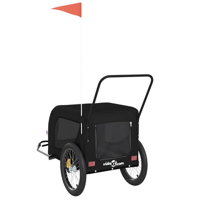 Hondenfietstrailer Oxford Stof En Ijzer Zwart 134 x 68 x 74 cm
