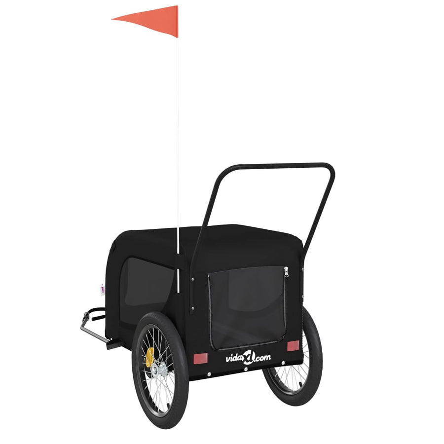 Hondenfietstrailer Oxford Stof En Ijzer Zwart 134 x 68 x 74 cm