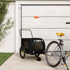 Hondenfietstrailer 134x68x74 cm zwart