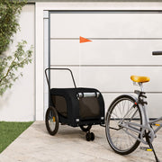 Hondenfietstrailer 134x68x74 cm zwart