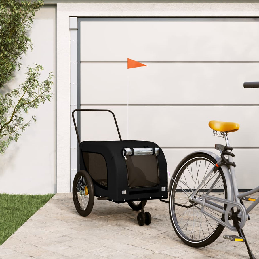 Hondenfietstrailer Oxford Stof En Ijzer Zwart 134 x 68 x 74 cm