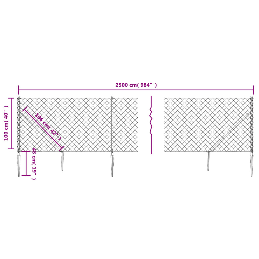 Gaashek met grondankers 1x10 m groen 1 x 25 m Groen