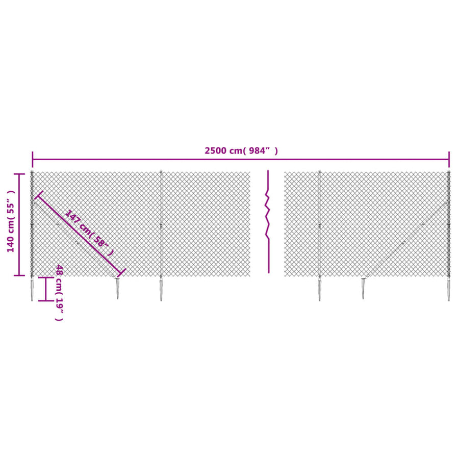 Gaashek Met Grondankers 1,4X25 M Groen