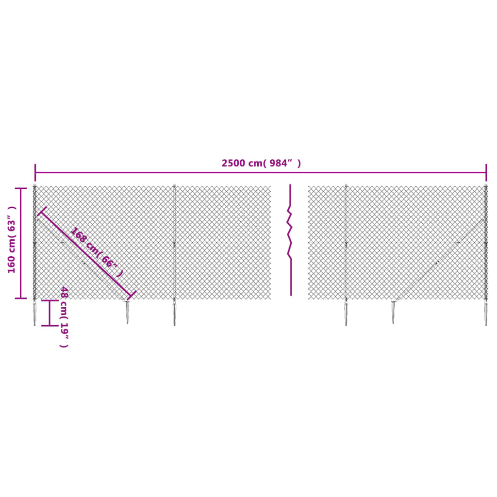 Gaashek met grondankers 1,6x25 m groen 1.6 x 25 m Groen