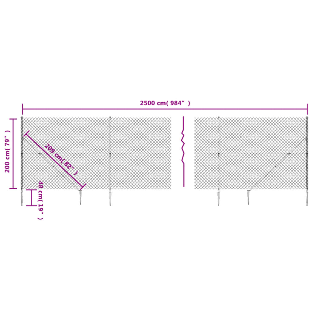 Gaashek met grondankers 2x25 m groen 2 x 25 m Groen