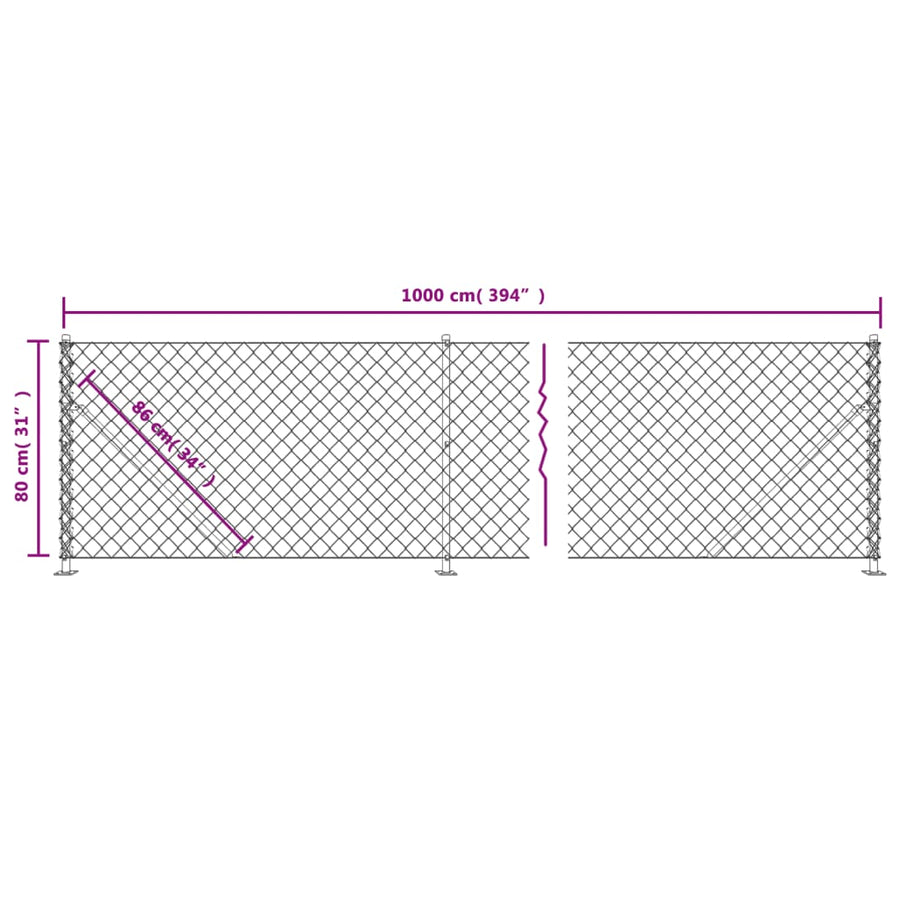 Gaashek met flens 0,8x10 m groen 0.8 x 10 m Groen