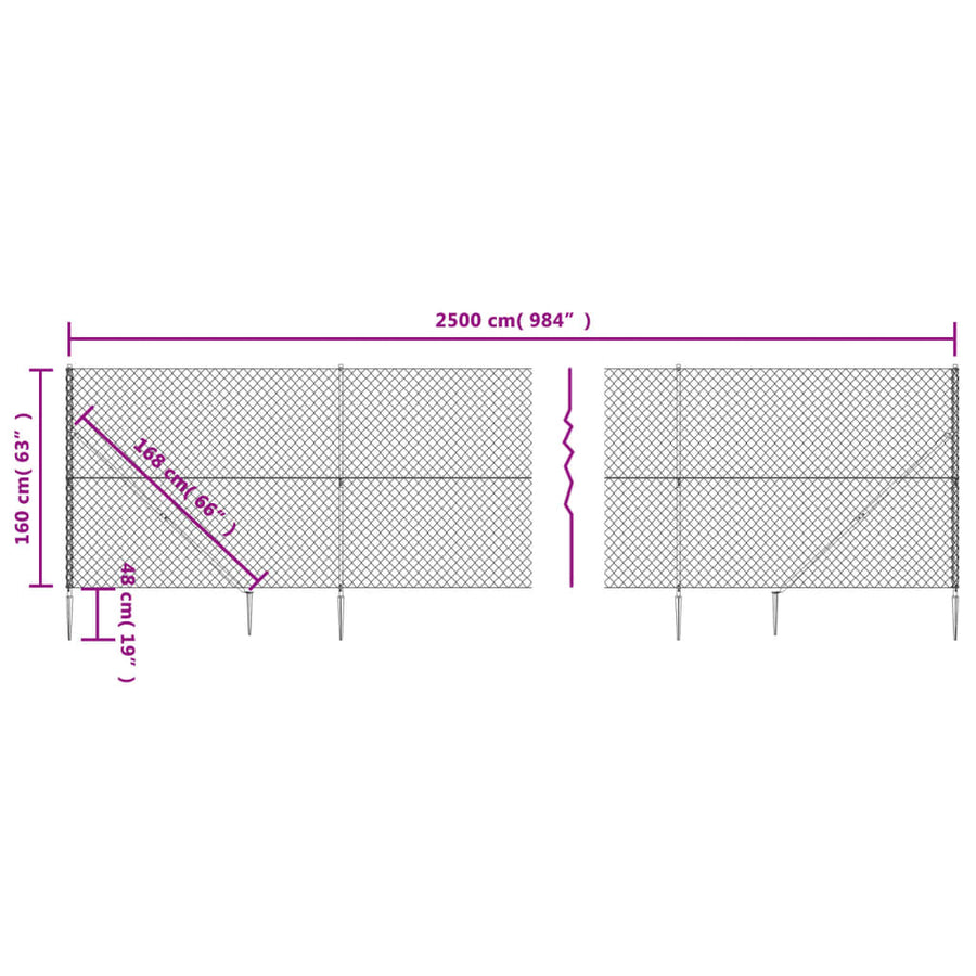 Gaashek Met Grondankers 1,6X25 M Antracietkleurig