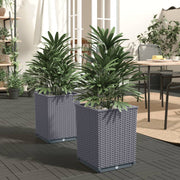 Planters 2 pcs 30x30x37 cm polypropylene blue-grey