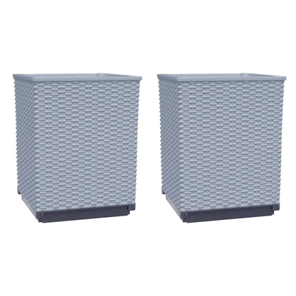 Plantenbakken 2 St 30X30X37 Cm Polypropeen Lichtgrijs