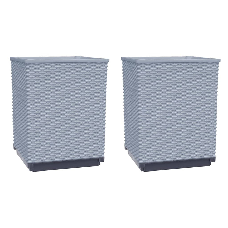 Plantenbakken 2 St 30X30X37 Cm Polypropeen Lichtgrijs