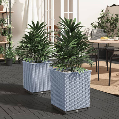 Plantenbakken 2 St 30X30X37 Cm Polypropeen Lichtgrijs