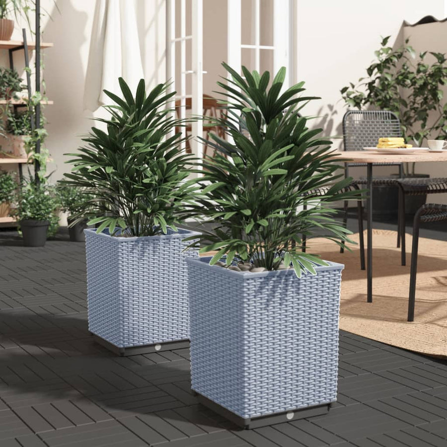 Plantenbakken 2 St 30X30X37 Cm Polypropeen Lichtgrijs
