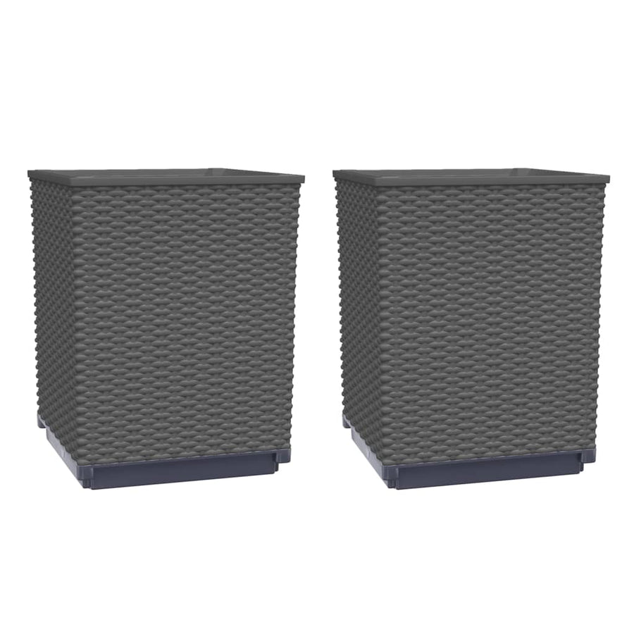Plantenbakken 2 St 30X30X37 Cm Polypropeen Zwart