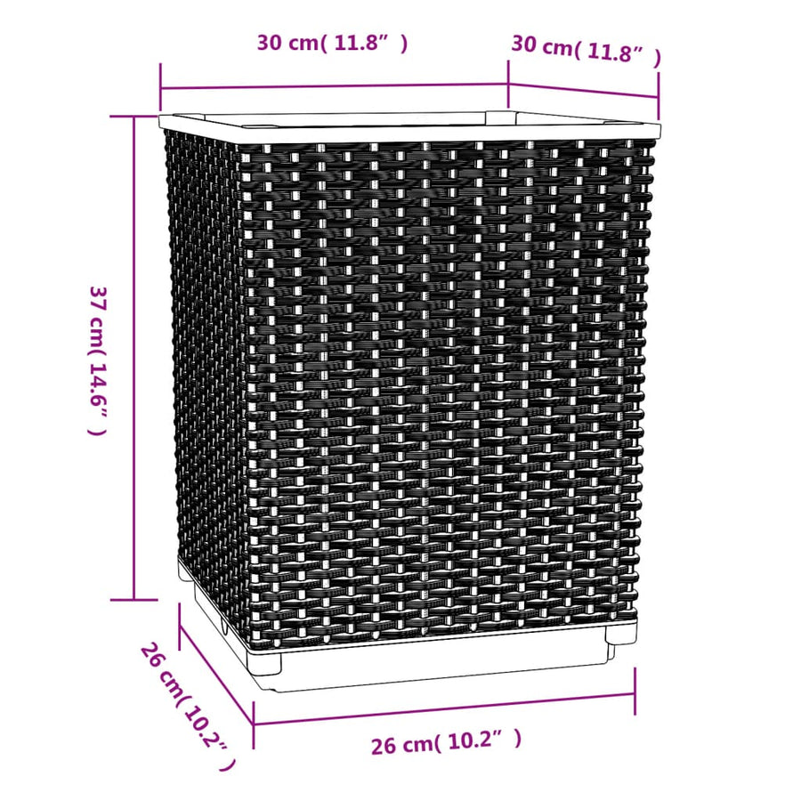 Plantenbakken 2 St 30X30X37 Cm Polypropeen Zwart