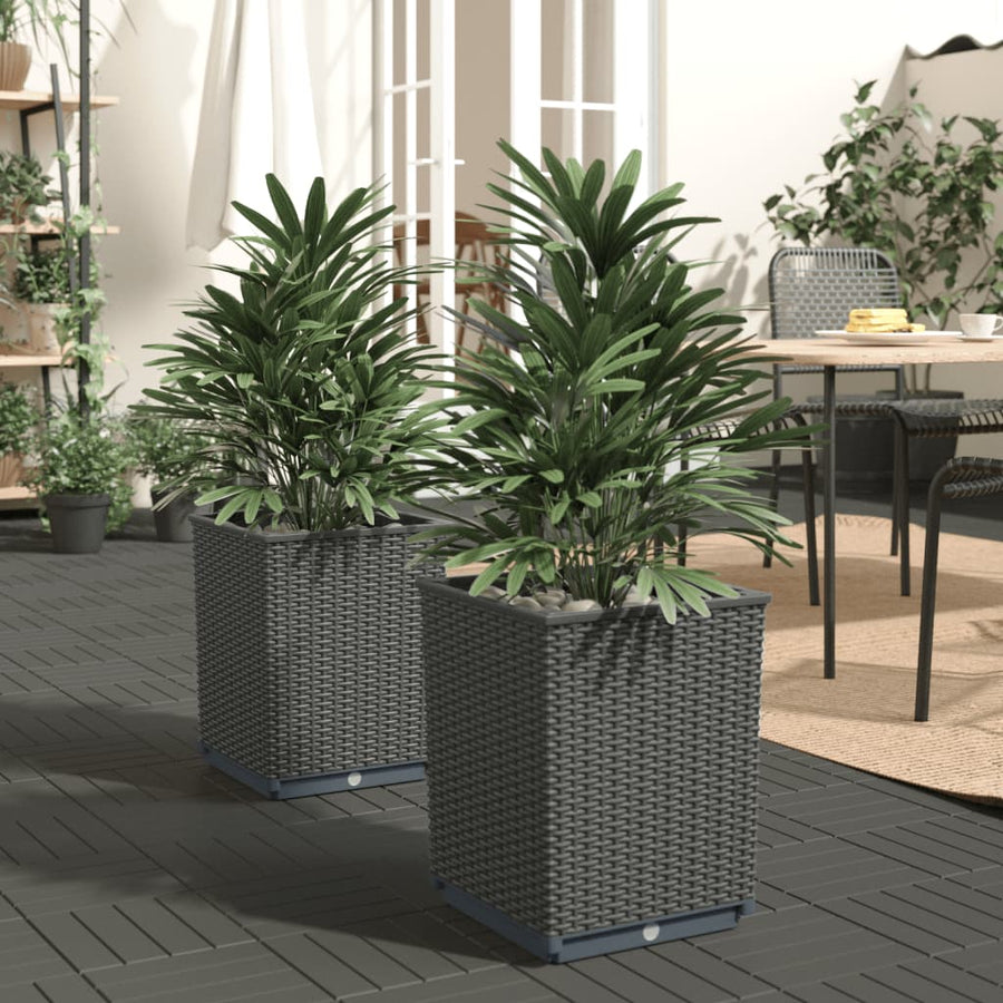Plantenbakken 2 St 30X30X37 Cm Polypropeen Zwart