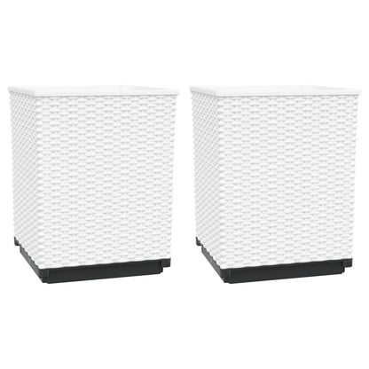 Plantenbakken 2 St 30X30X37 Cm Polypropeen Wit