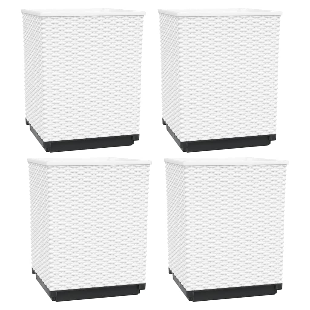 Plantenbakken 4 St 30X30X37 Cm Polypropeen Wit