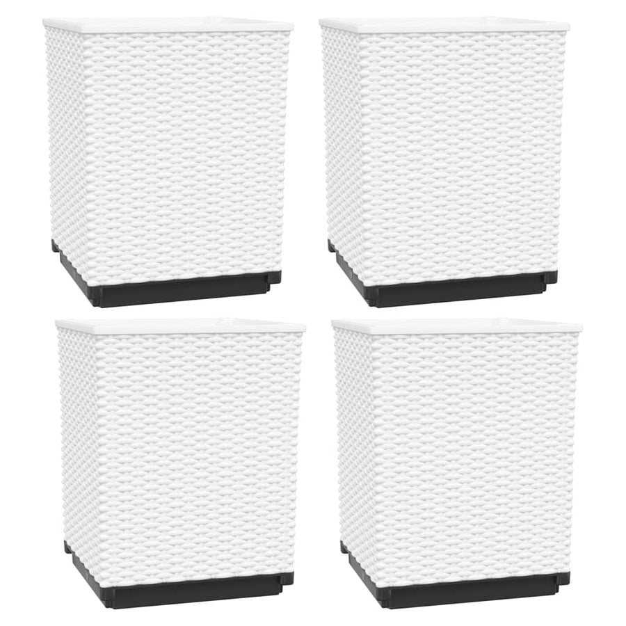 Plantenbakken 4 St 30X30X37 Cm Polypropeen Wit