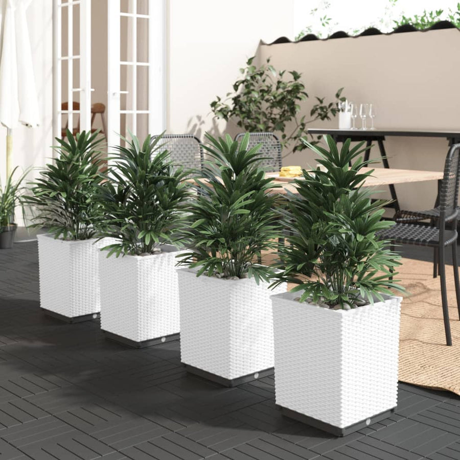 Plantenbakken 4 St 30X30X37 Cm Polypropeen Wit
