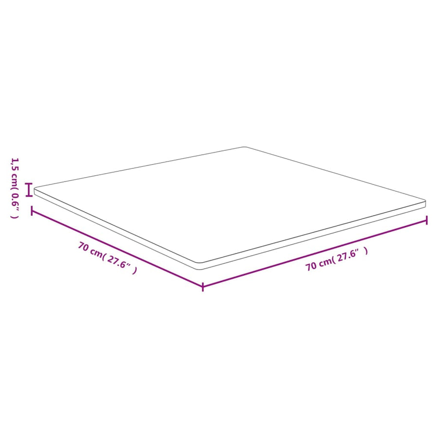 Tafelblad 70X70X1,5 Cm Bamboe