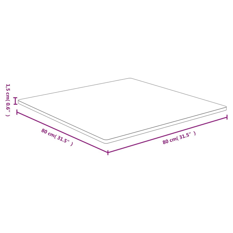 Tafelblad 80X80X1,5 Cm Bamboe 80 x 80 x 1.5 cm