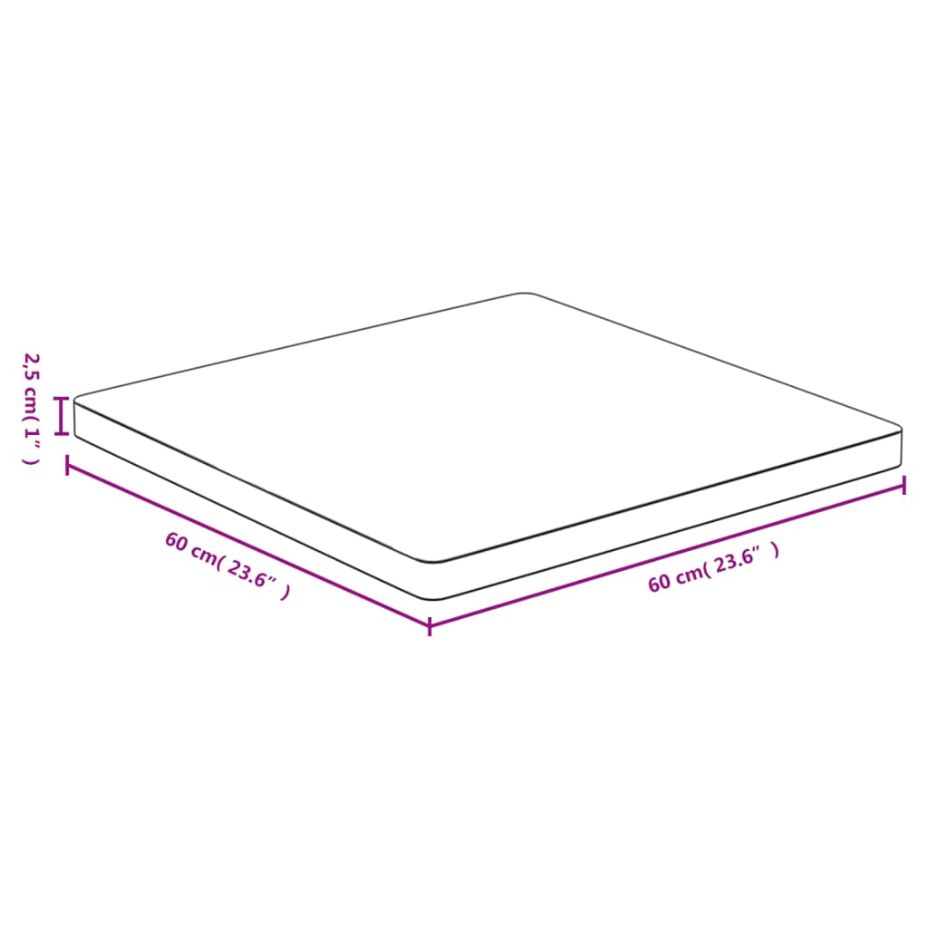 Tafelblad 60X60X2,5 Cm Bamboe 60 x 60 x 2.5 cm
