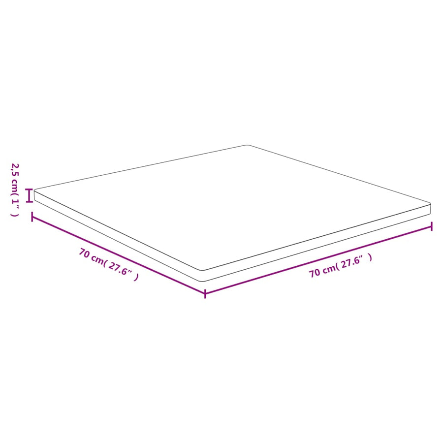 Tafelblad 70X70X2,5 Cm Bamboe