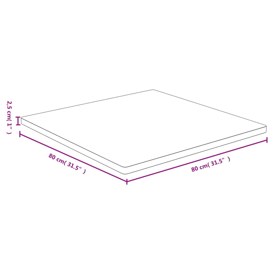 Tafelblad 80X80X2,5 Cm Bamboe
