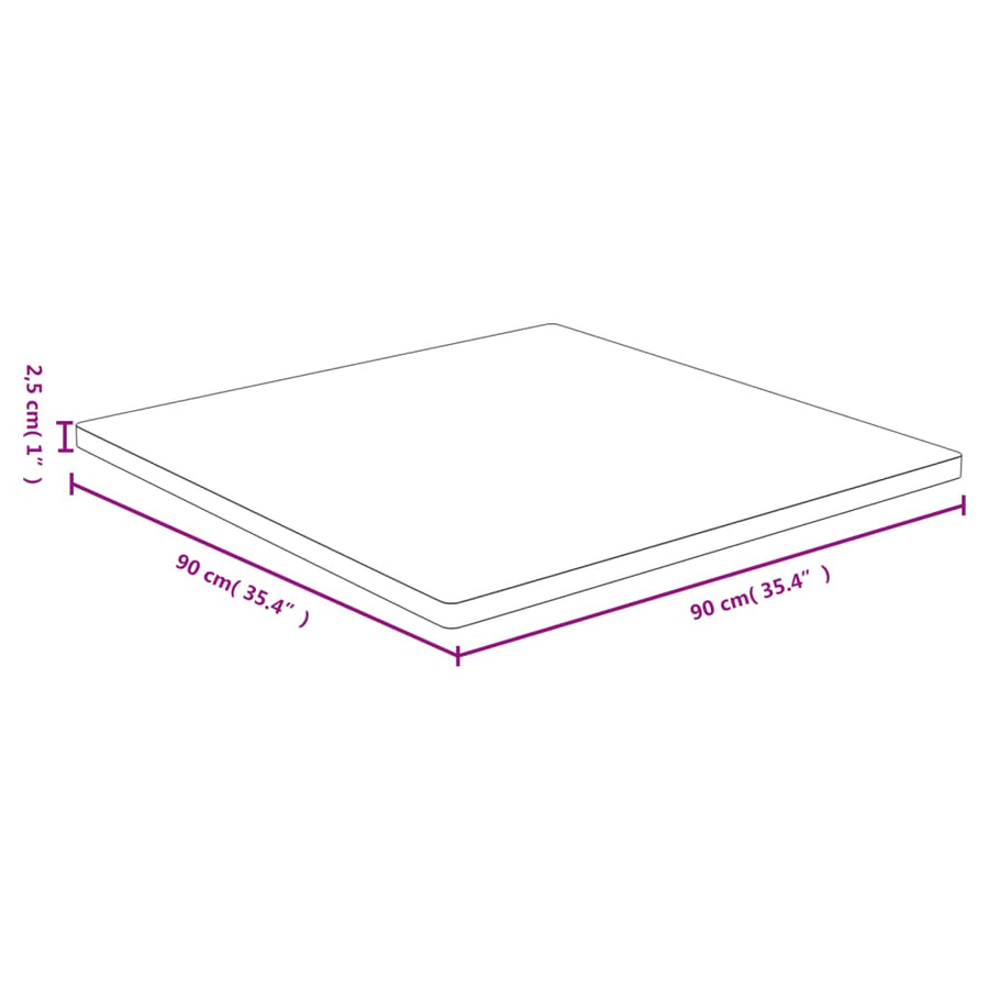 Tafelblad 90X90X2,5 Cm Bamboe