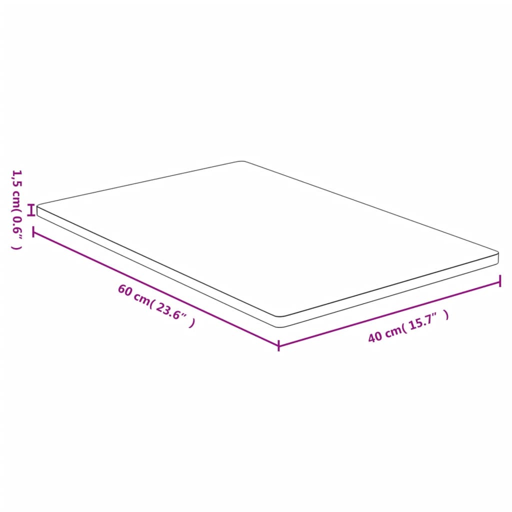 Tafelblad 40X60X1,5 Cm Bamboe 40 x 60 x 1.5 cm
