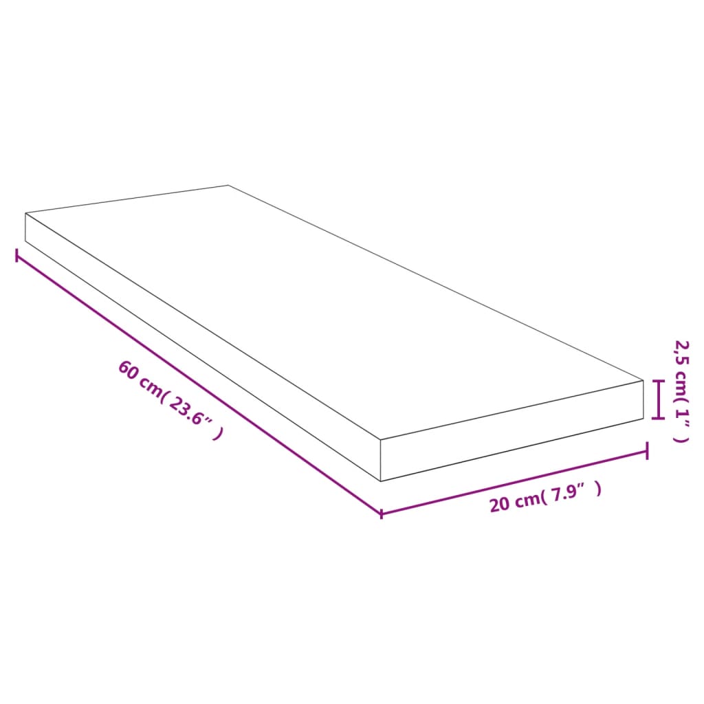 Wandschap 60X20X2,5 Cm Bamboe