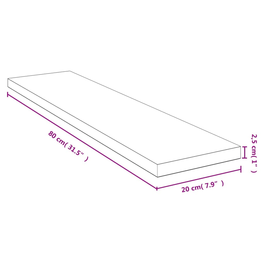 Wandschap 80X20X2,5 Cm Bamboe 80 x 20 x 2.5 cm