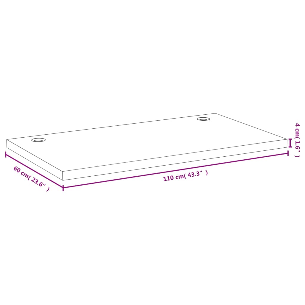 Bureaublad Bamboe 110 x 60 x 4 cm