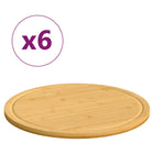 Snijplanken bamboe Ø40x1.5 cm set van 6