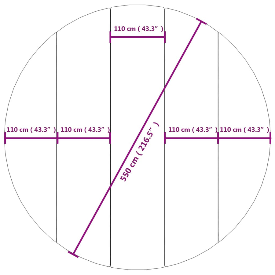 Zwembadgrondzeil Ø550 Cm Polyester Geotextiel Lichtgrijs Ø 550 cm