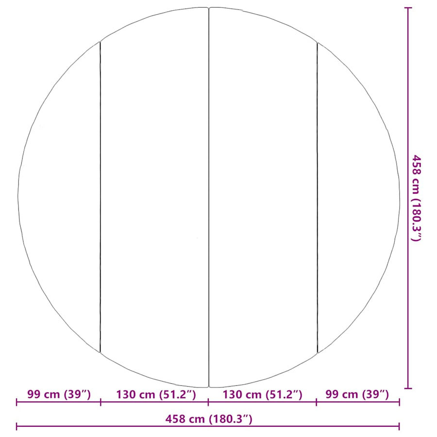 Zwembadgrondzeil Ø458 cm polyester geotextiel lichtgrijs