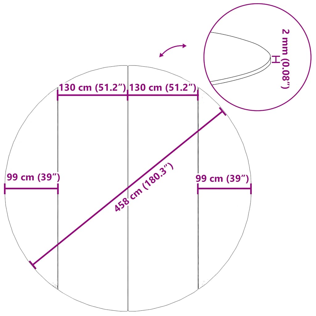 Zwembadgrondzeil Ø458 cm polyester geotextiel lichtgrijs
