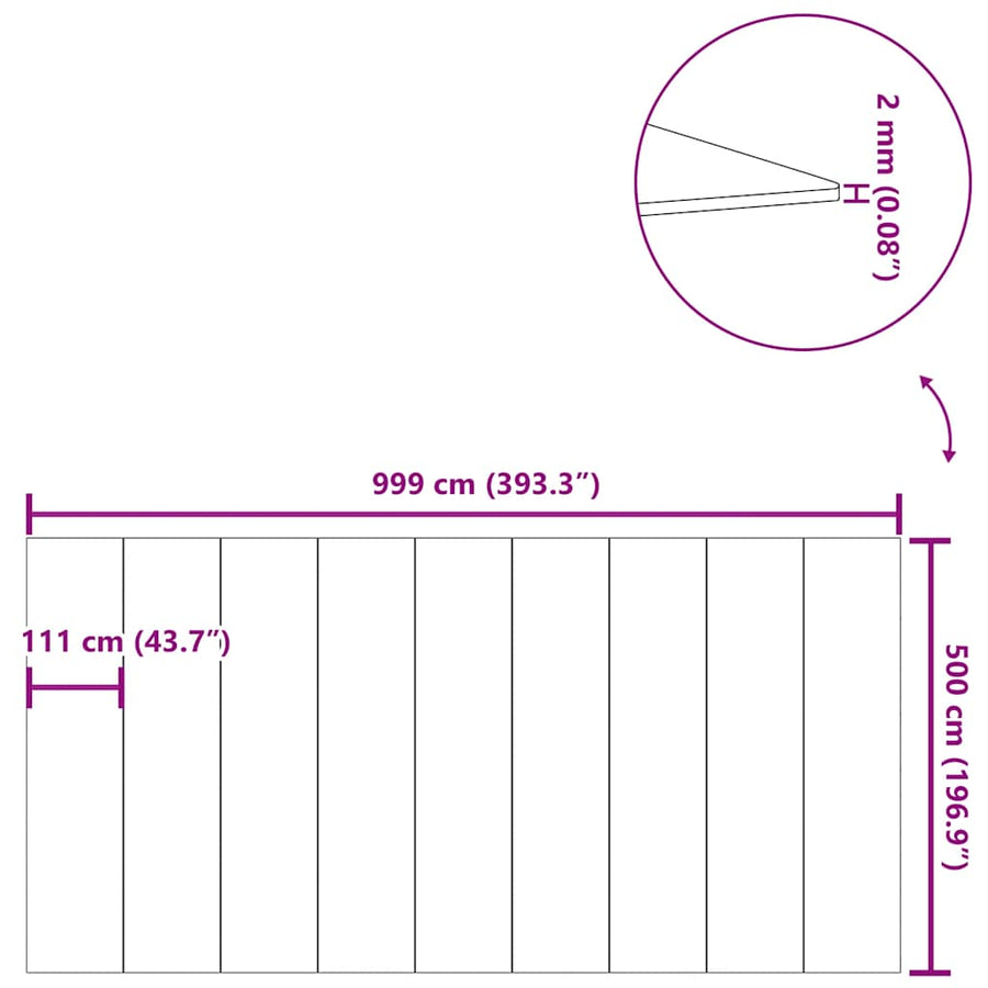 Zwembadgrondzeil 999x500 cm polyester geotextiel lichtgrijs