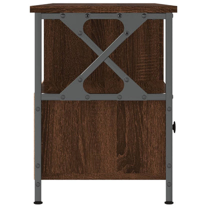Tv-Meubel Bewerkt Hout En Ijzer Bruin Eikenkleur 102 x 33 x 45 cm Bruineiken