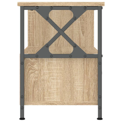 Tv-Meubel 90X33X45 Cm Bewerkt Hout En Ijzer Sonoma Eikenkleur 1 90 x 33 x 45 cm