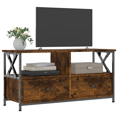 Tv-Meubel Bewerkt Hout En Ijzer Kleur 90 x 33 x 45 cm Gerookt eiken
