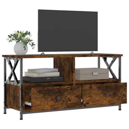 Tv-Meubel Bewerkt Hout En Ijzer Kleur 90 x 33 x 45 cm Gerookt eiken