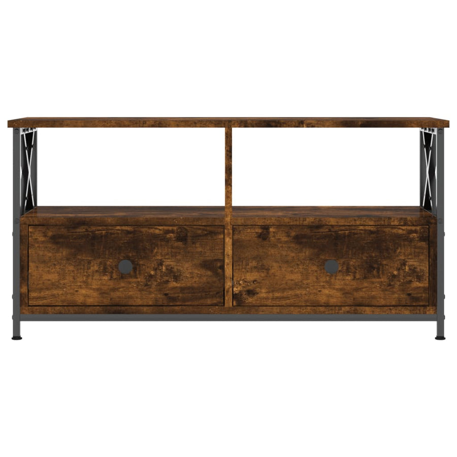 Tv-Meubel Bewerkt Hout En Ijzer Kleur 90 x 33 x 45 cm Gerookt eiken