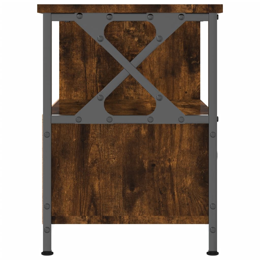 Tv-Meubel Bewerkt Hout En Ijzer Kleur 90 x 33 x 45 cm Gerookt eiken