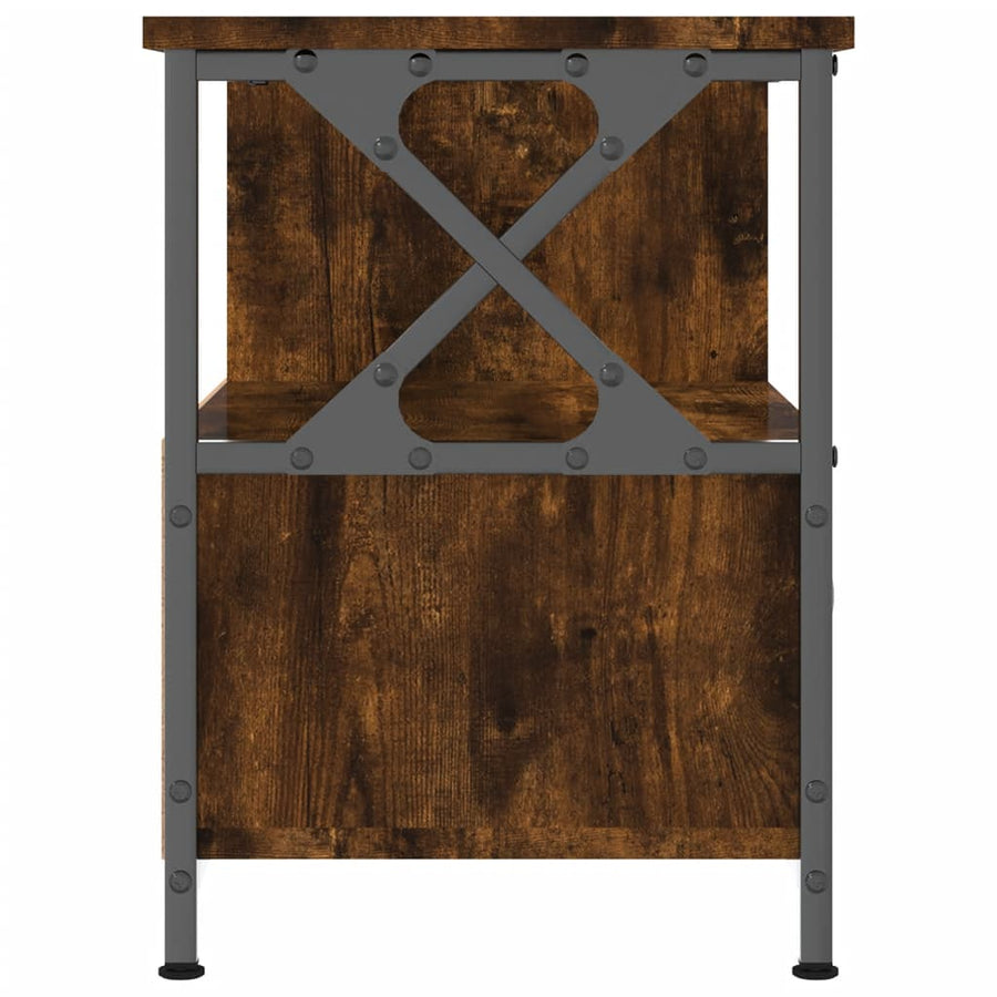 Tv-Meubel Bewerkt Hout En Ijzer Kleur 90 x 33 x 45 cm Gerookt eiken