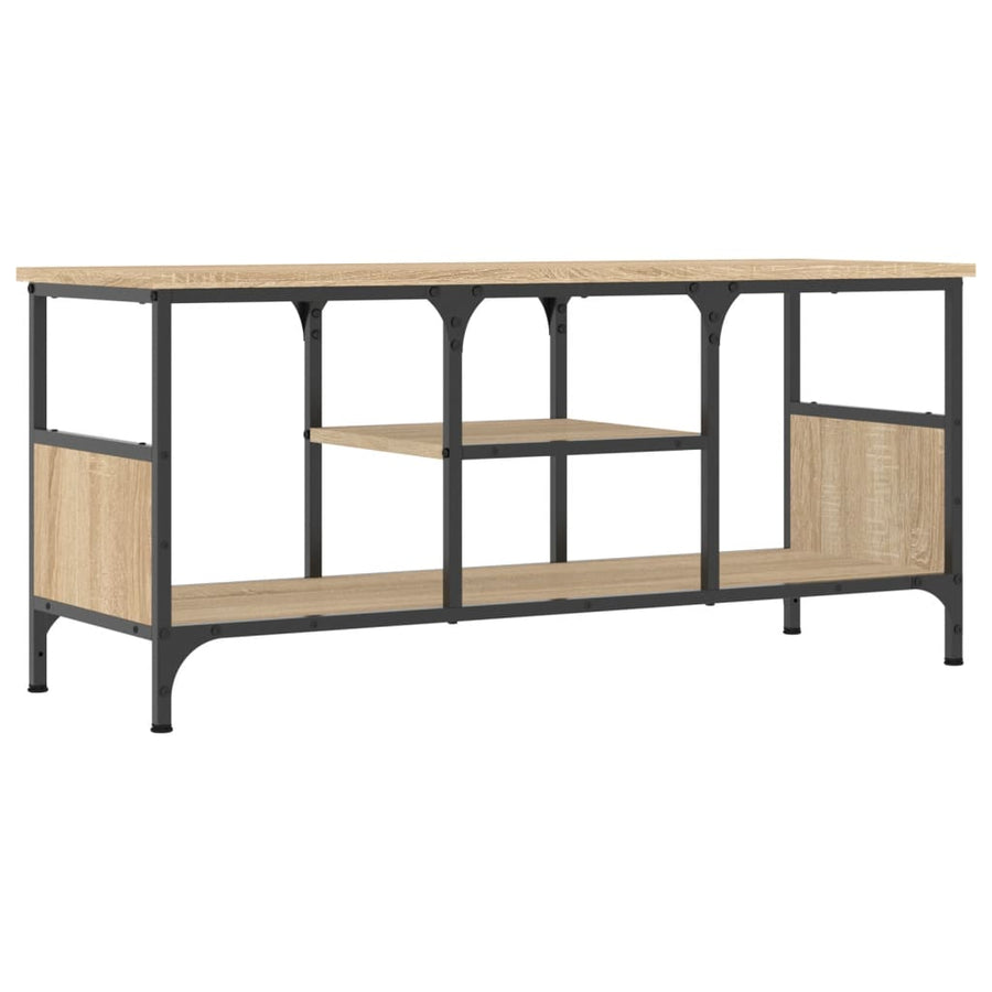 Tv-Meubel 100X33X45 Cm Bewerkt Hout En Ijzer Kleur 100 x 35 x 45 cm Sonoma eiken