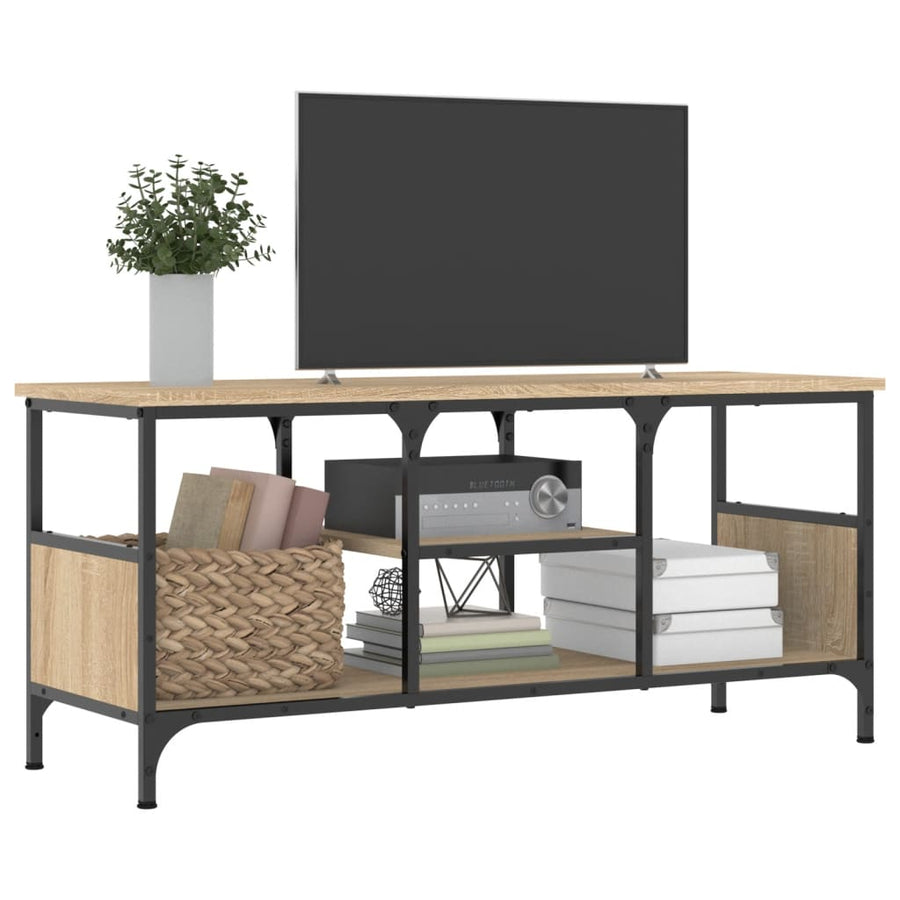 Tv-Meubel 100X33X45 Cm Bewerkt Hout En Ijzer Kleur 100 x 35 x 45 cm Sonoma eiken